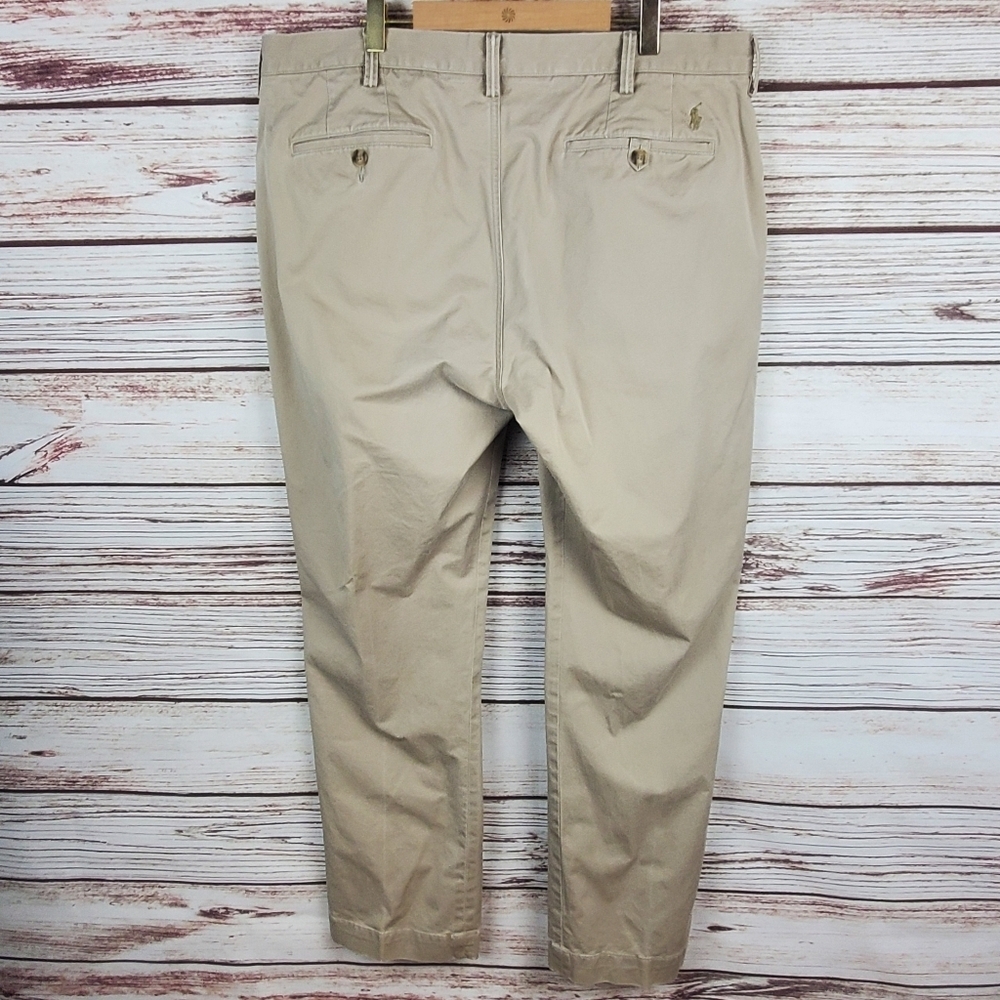 POLO Ralph Lauren Mens 36x32 The Polo Chino Khaki/Beige Straight Leg Pants - Picture 5 of 11